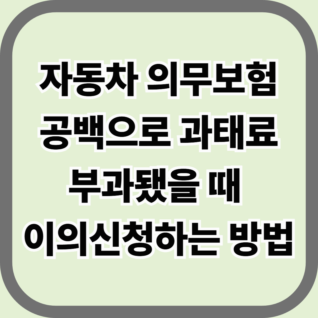 자동차 의무보험 공백으로 과태료 부과됐을 때 이의신청하는 방법 &mdash; 억울한 과태료, 되돌릴 수 있다