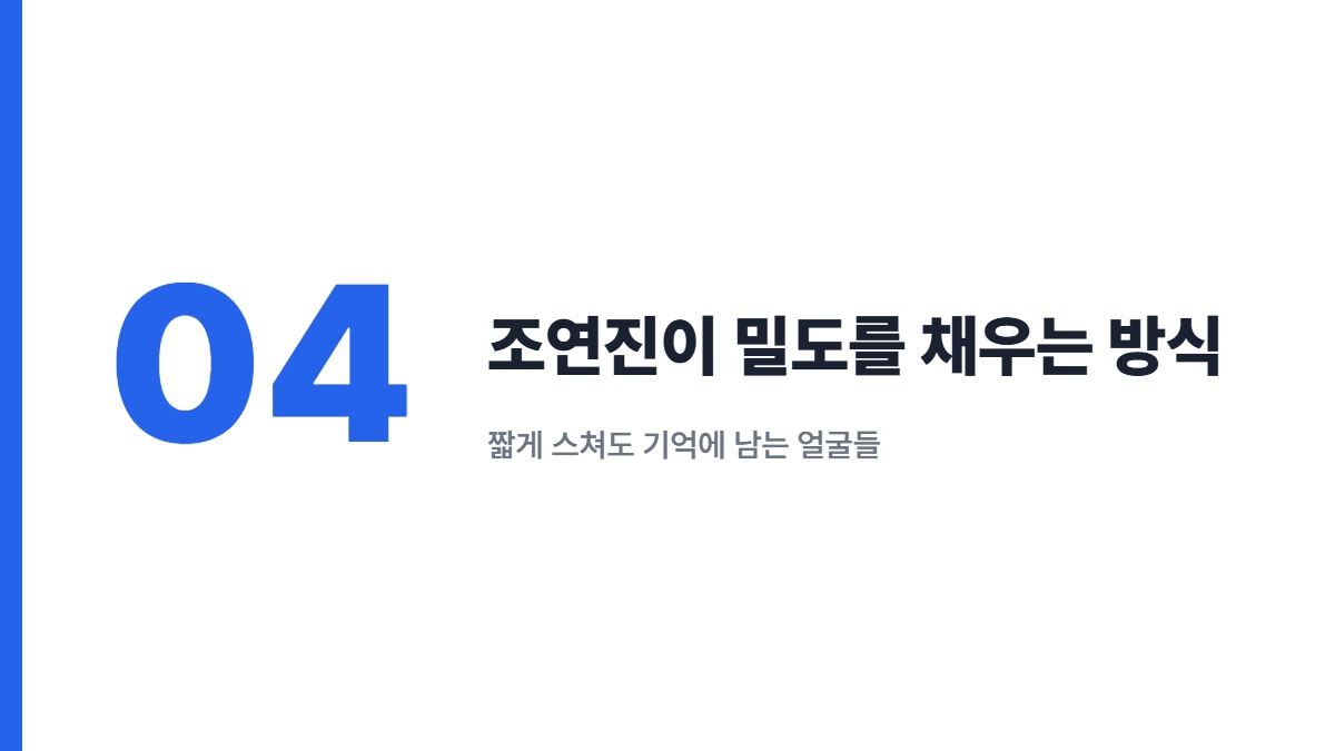 조연진이 밀도를 채우는 방식 — 짧게 스쳐도 기억에 남는 얼굴들