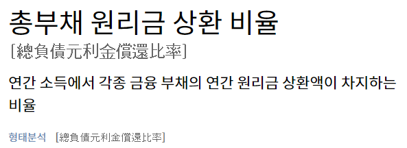 총부채 원리금 상환 비율(DSR)