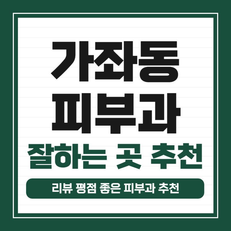 고양시 일산 가좌동 피부과 유명한 곳 모공 레이저 잘하는 곳 추천 TOP 5
