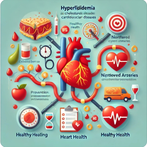 고지혈증과 심혈관 질환에 대해 표현한 이미지