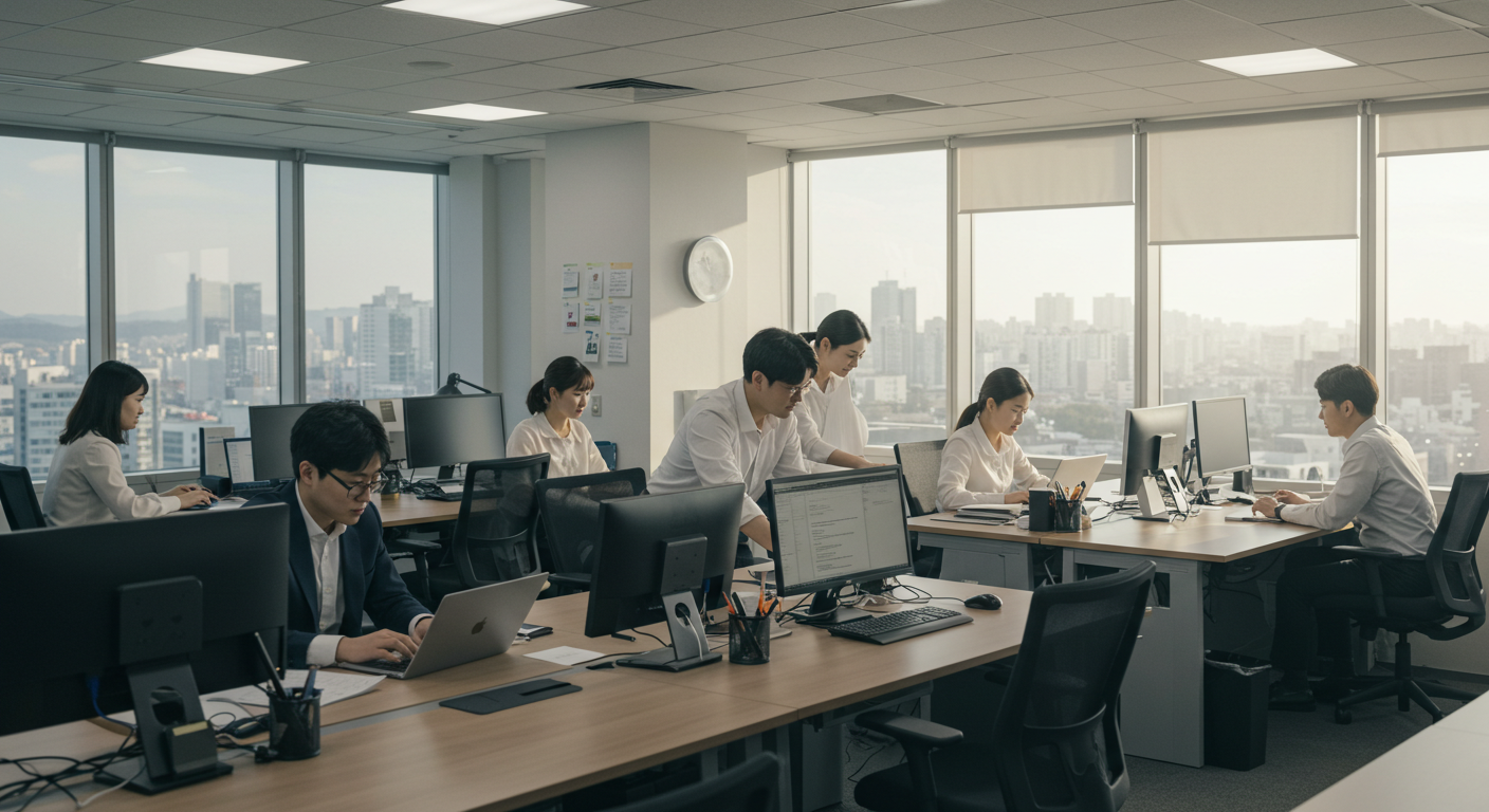 일반적인 회사의 회사원들 모습