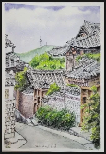 아크릴물감으로 어반스케치 그리기 파주 프로방스 카페로즈에서_30