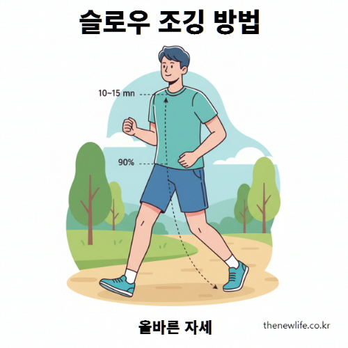 슬로우 조깅 올바른 자세 &ndash; 상체 기울기, 시선, 체중 분배 설명