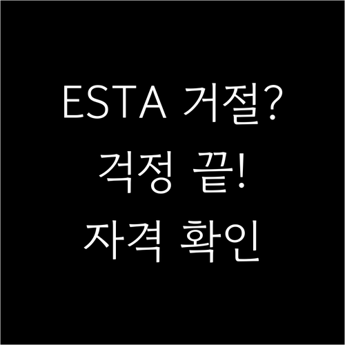 ESTA 승인 거절 걱정 끝! 미국 ..