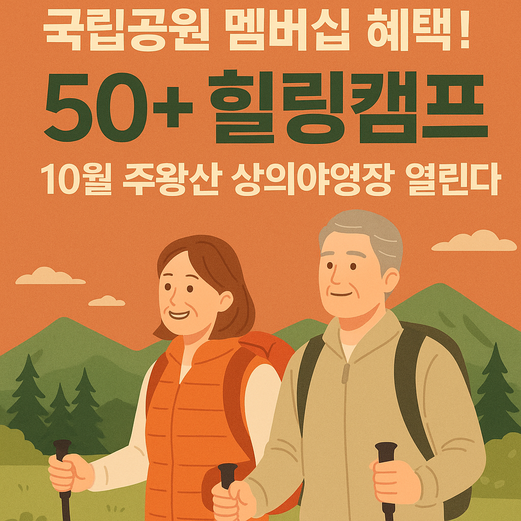 국립공원 멤버십 혜택! 10월 주왕산 상의야영장 50+ 힐링캠프 열린다