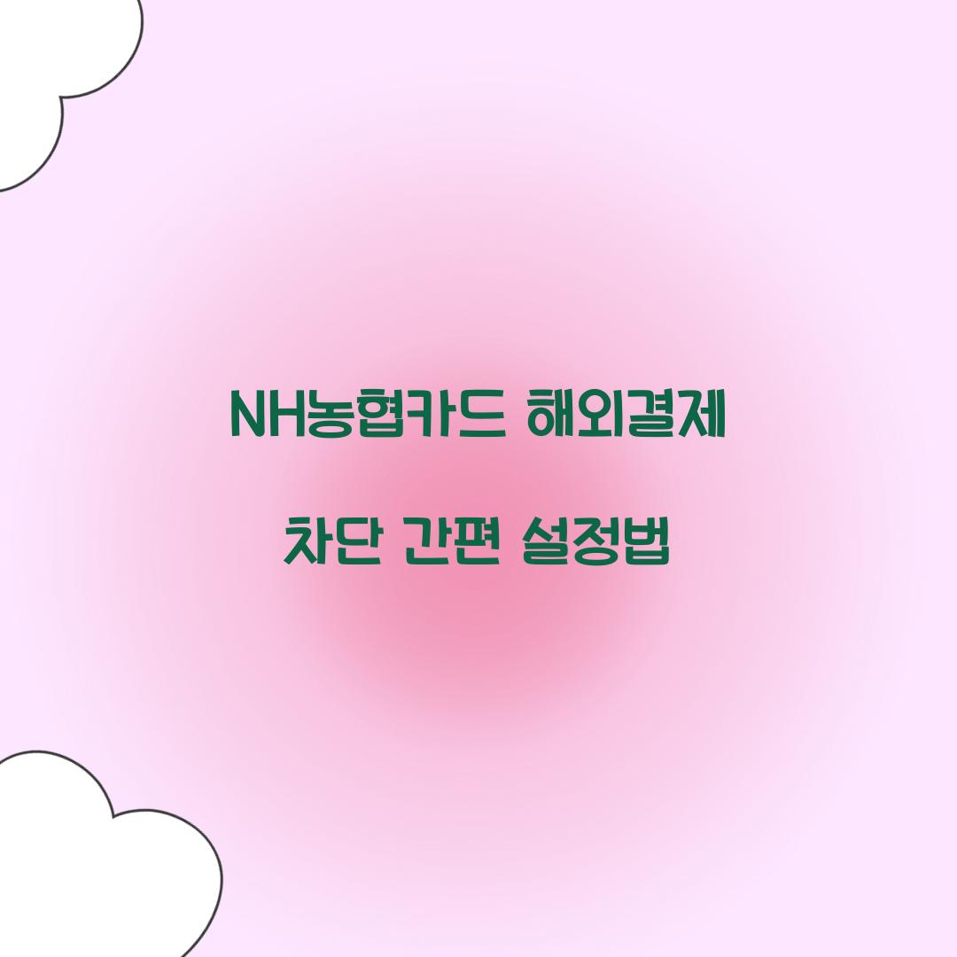 NH농협카드 해외결제 차단