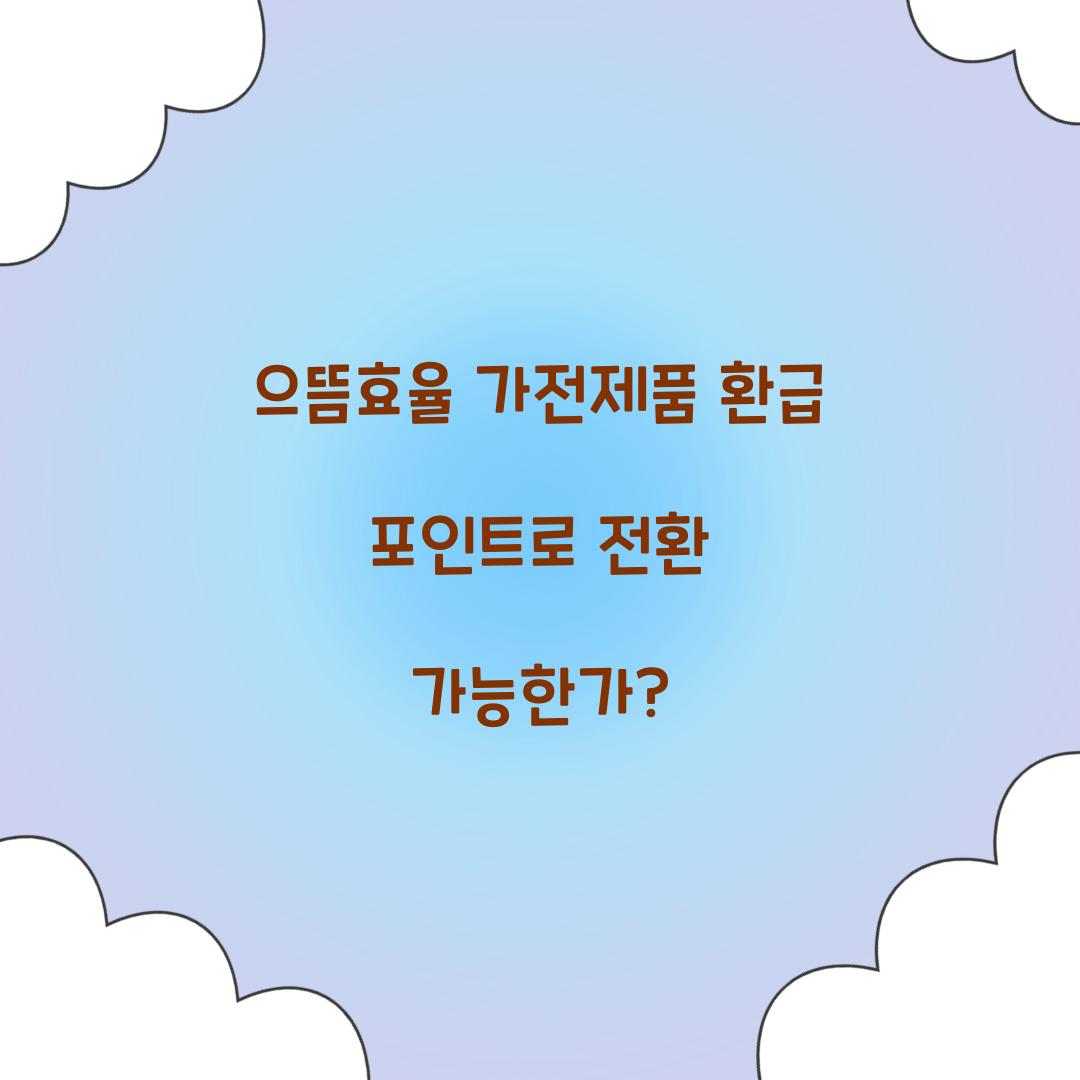 으뜸효율 가전제품 환급 포인트로 전환 가능한가?