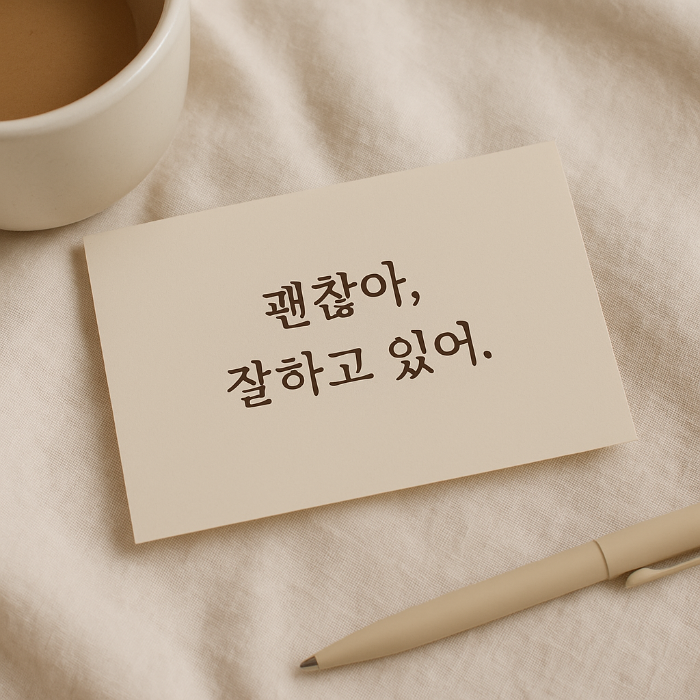 잘하고 있어 메시지 카드