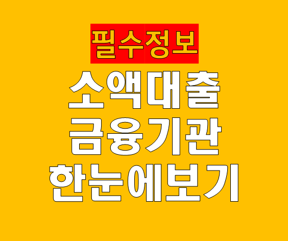 소액대출 금융기관 한눈에 보기
