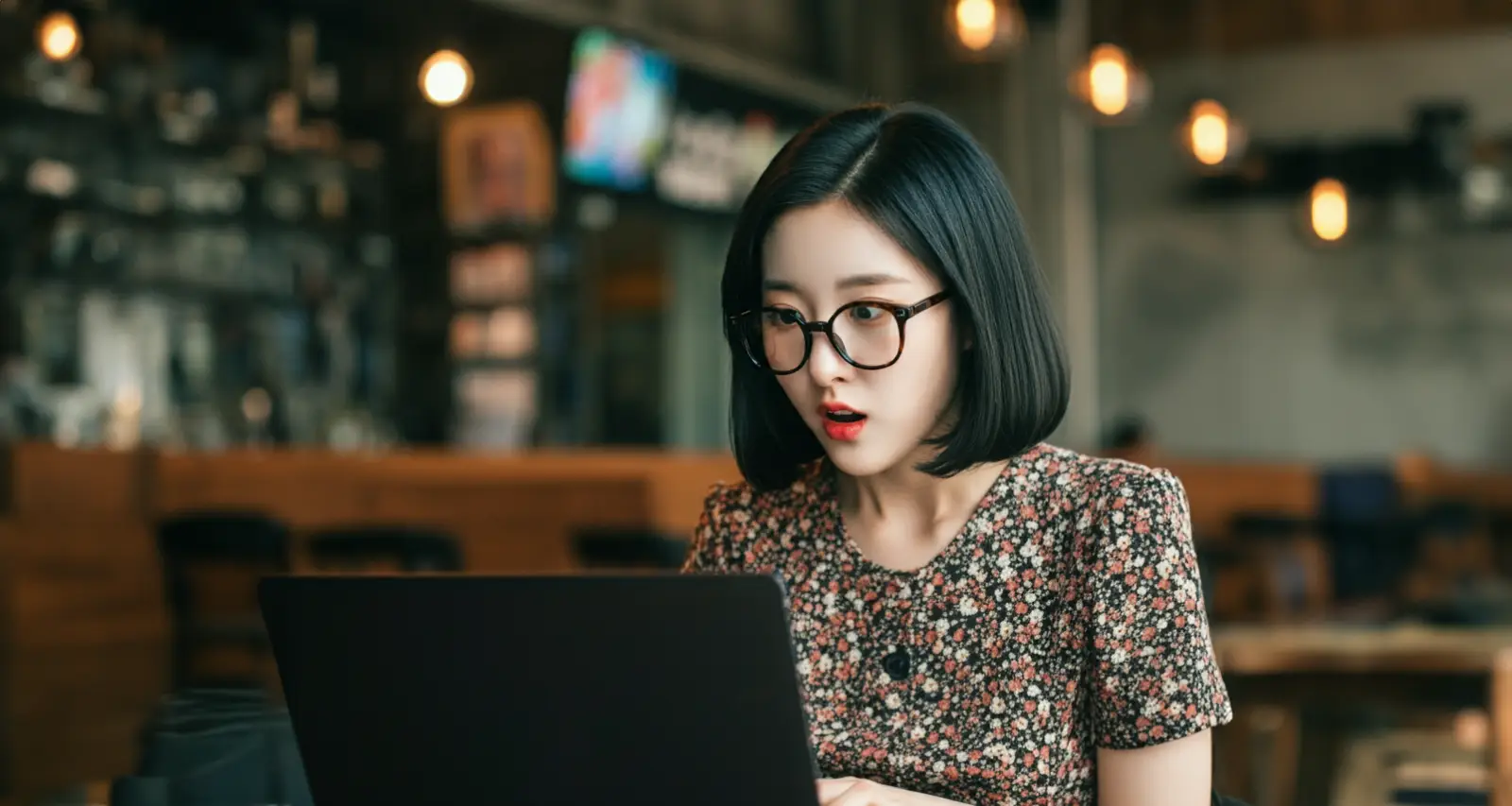 영상을 시청중인 여성