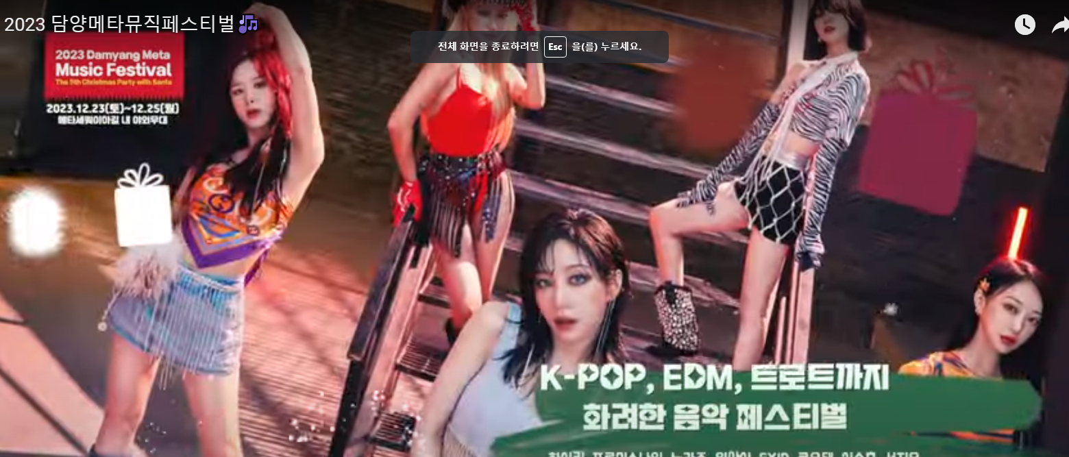 담양메타 뮤직페스티벌 출연 가수