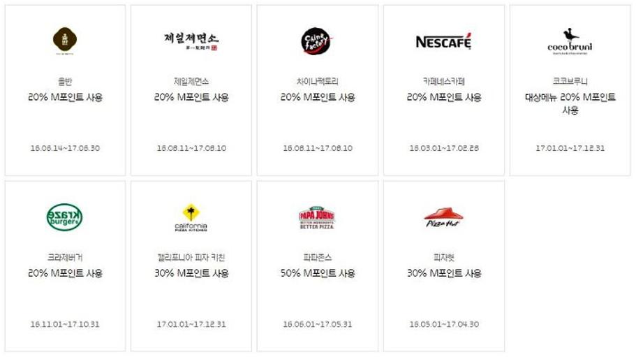 현대카드 m포인트 사용처