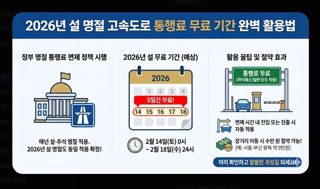 명절 주차비 절약하는 법(2026년, 설 명절, 공영주차장)(+ 통행료 무료)