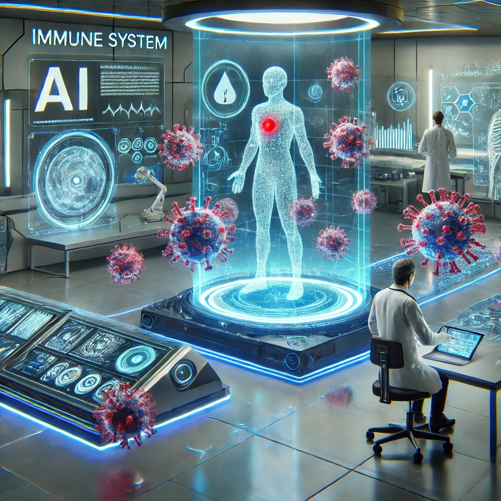 AI 기술과 면역력을 연결하는 미래 의료 장면