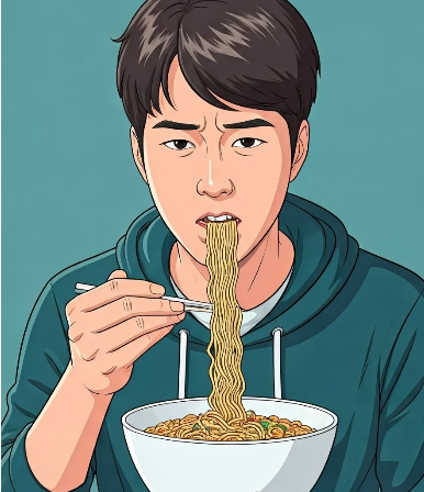 사랑니 발치 후 라면