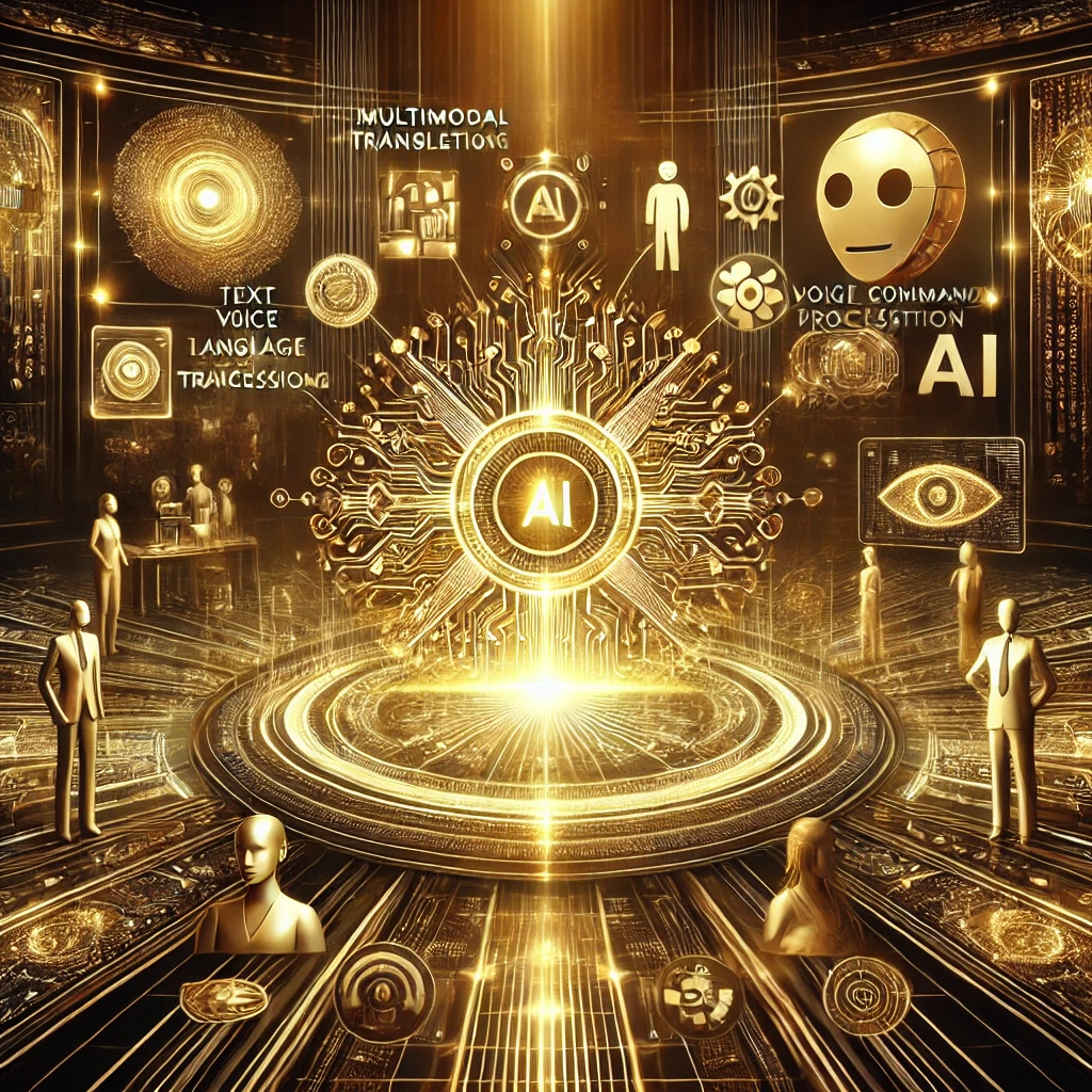 ![A luxurious golden-themed futuristic digital illustration of AI evolution, featuring a radiant golden neural network processing text, images, audio, and video, surrounded by luminous holographic displays showcasing real-time language translation, voice commands, image recognition, and automation. The background includes business professionals interacting with AI-enhanced tools, symbolizing AI's role in business, education, and automation, all set in a sleek, modern atmosphere with warm golden light and glowing amber highlights.](https://digitalmagazine.tistory.com/)