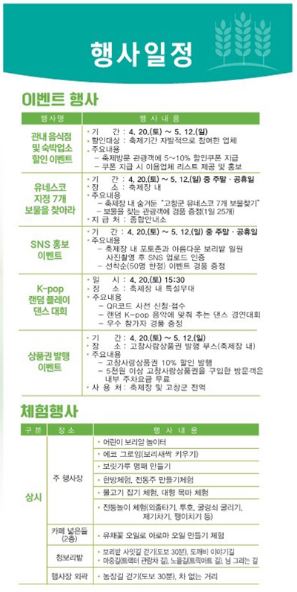 고창 청보리밭 축제 일정 주차 코스 꿀팁