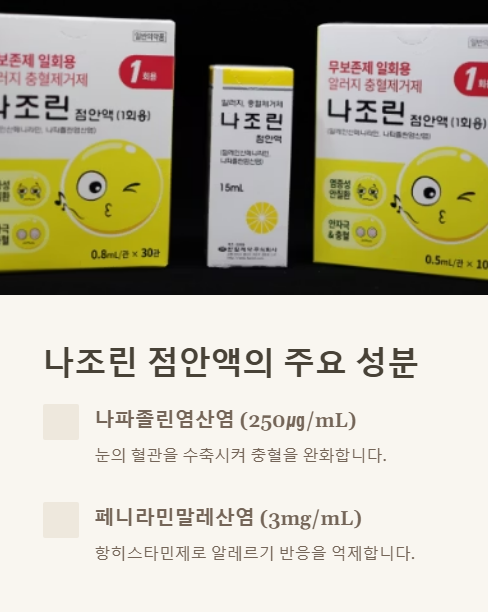 나조린 점안액의 주요 성분