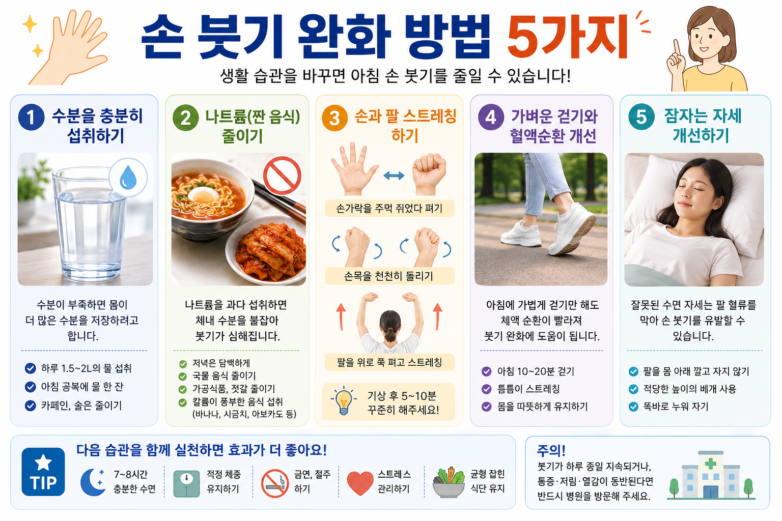 손 붓기 완화 방법 5가지 관리 이미지