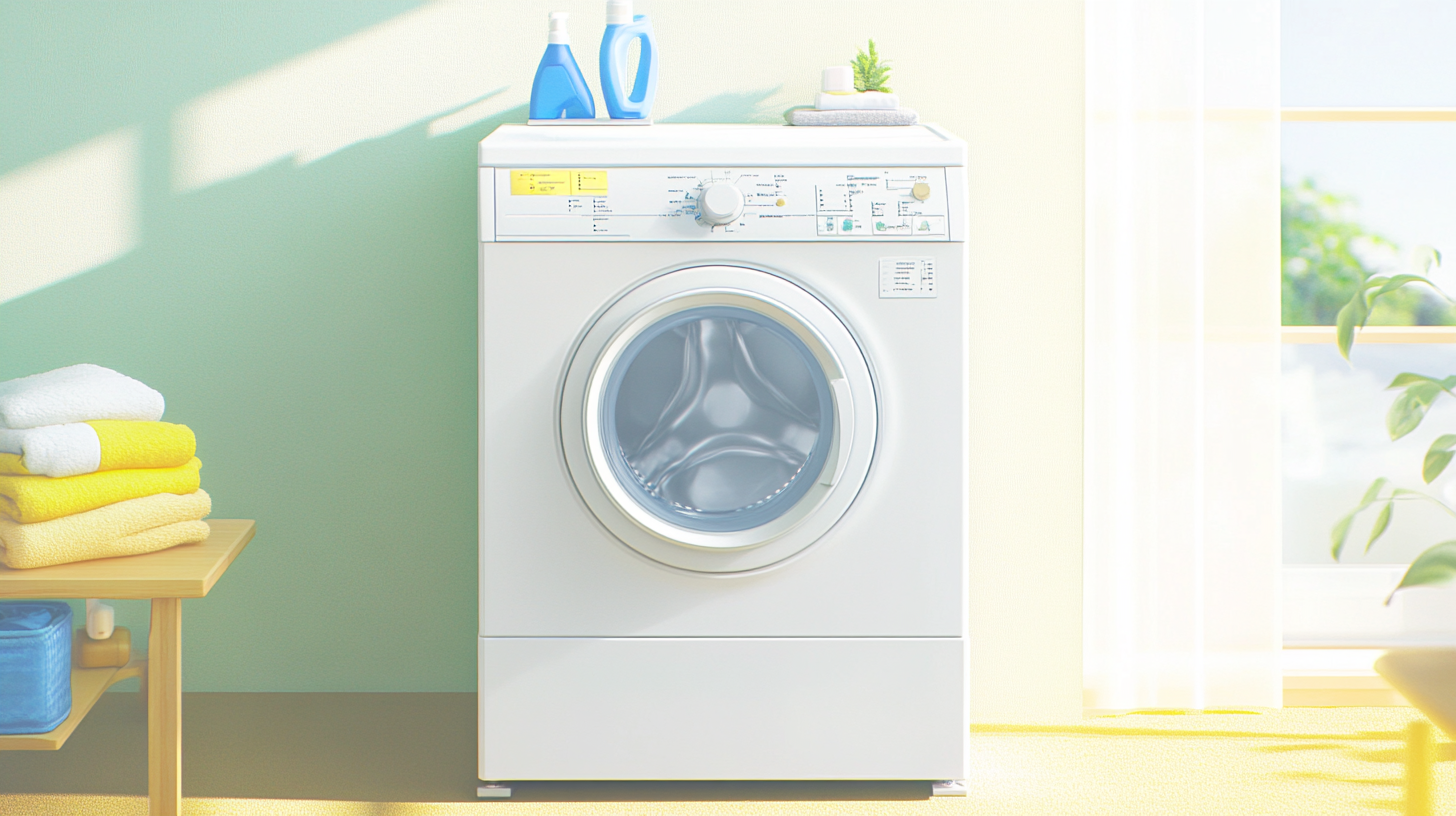 프리미엄 현대 세탁실에 놓인 복잡한 초기 설치를 필요로 하는 고급 세탁기의 이미지
