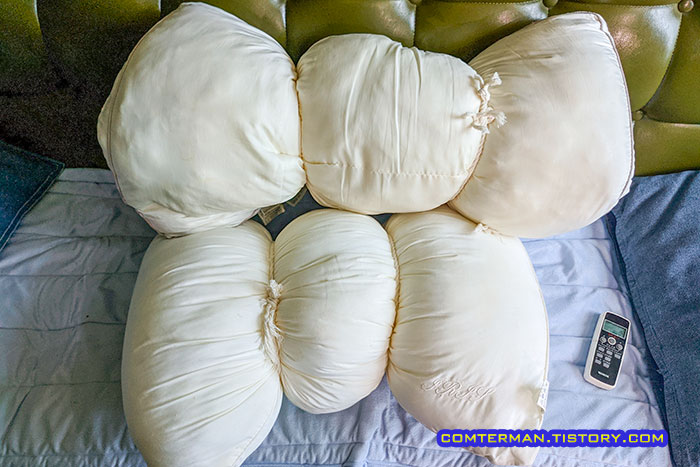 솜베게 세탁 끈으로 묶기