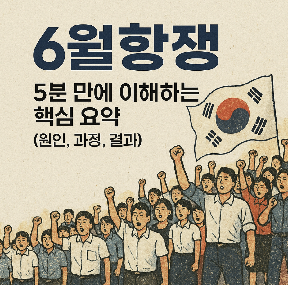6월항쟁, 5분 만에 이해하는 핵심 요약 (원인, 과정, 결과)