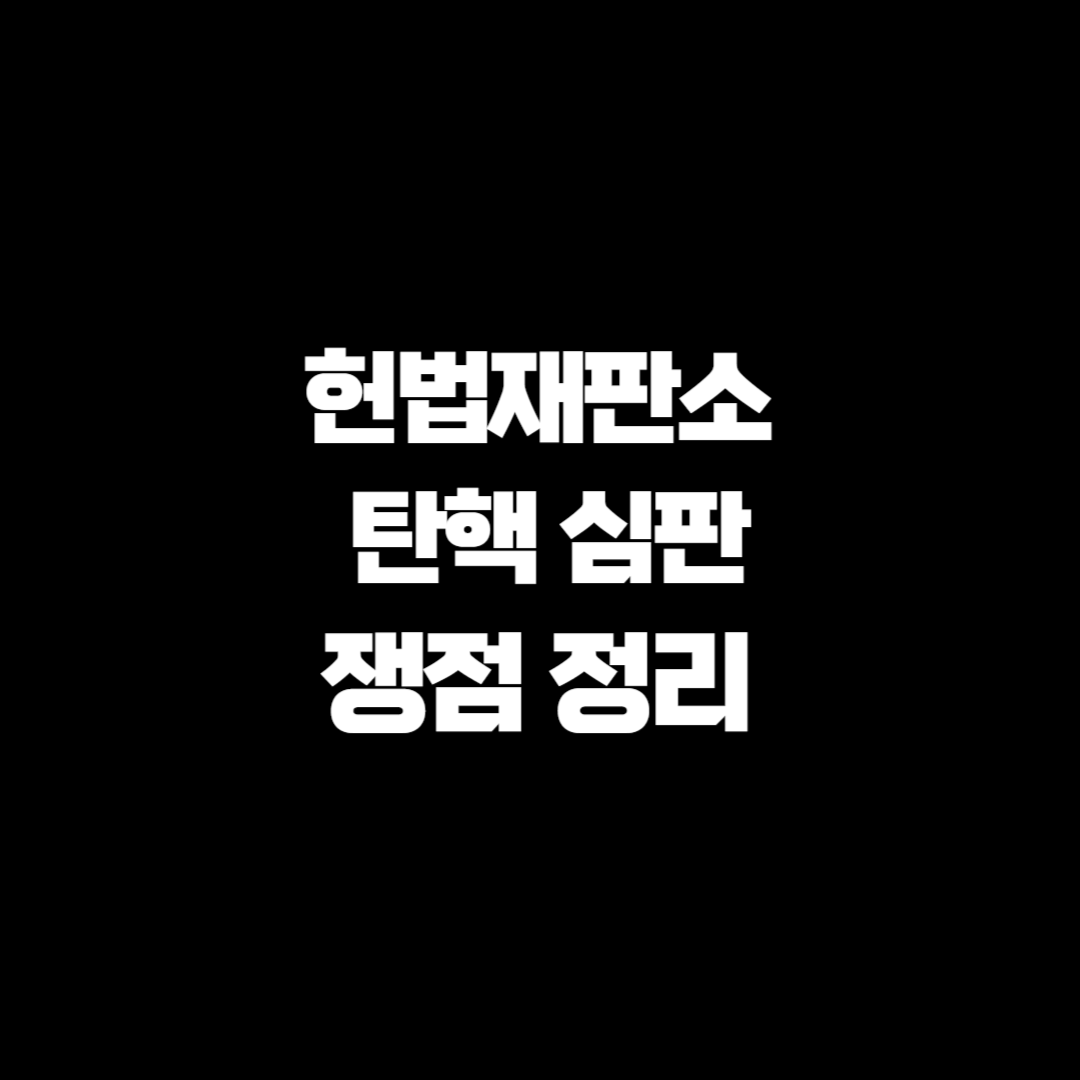 헌법재판소 탄핵 심판의 쟁점 정리