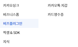 카카오페이 비즈니스 메뉴