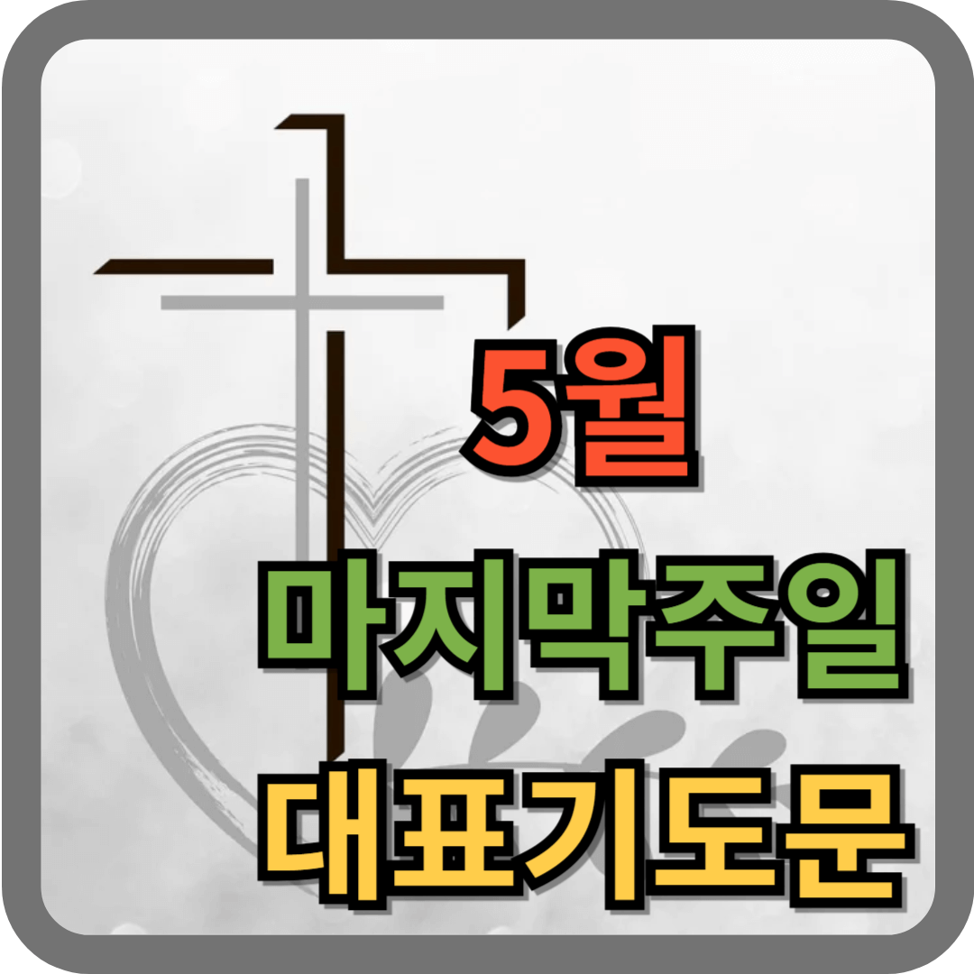 5월 다섯째주 대표기도 (2026년 최신)