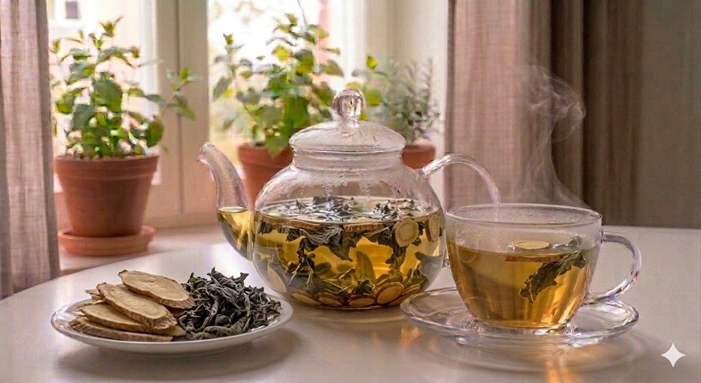 강력한 항염 작용으로 목의 염증을 가라앉히고 역류성 식도염 점막 통증을 진정시키는 감초 페퍼민트 블랜딩