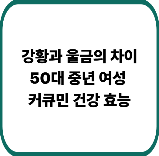 강황과 울금의 차이