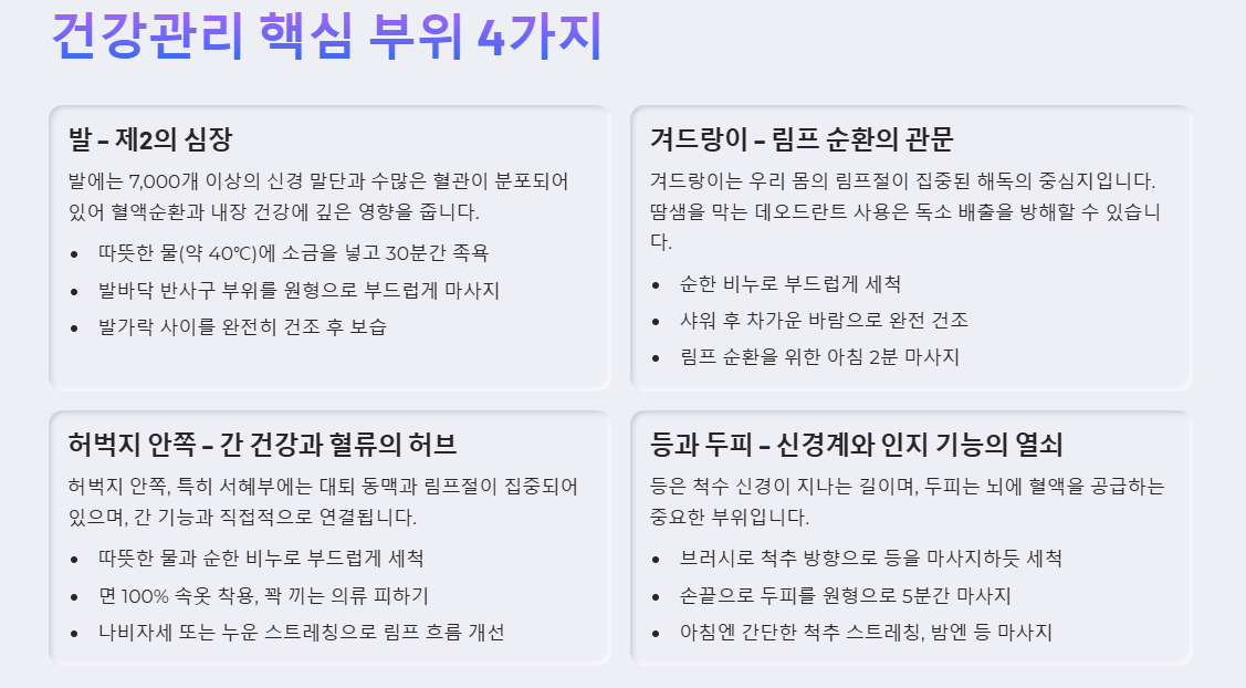 건강관리 핵심부위 4가지 관련 사진