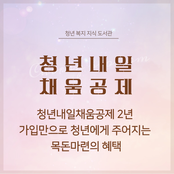 청년내일채움공제 2년 가입만으로 청년에게 주어지는 목돈마련의 혜택