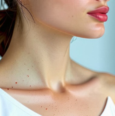 여성의-가슴에-여드름이-발생했습니다.