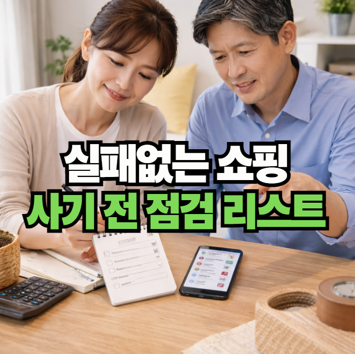 구매할 품목을 검토하는 부부