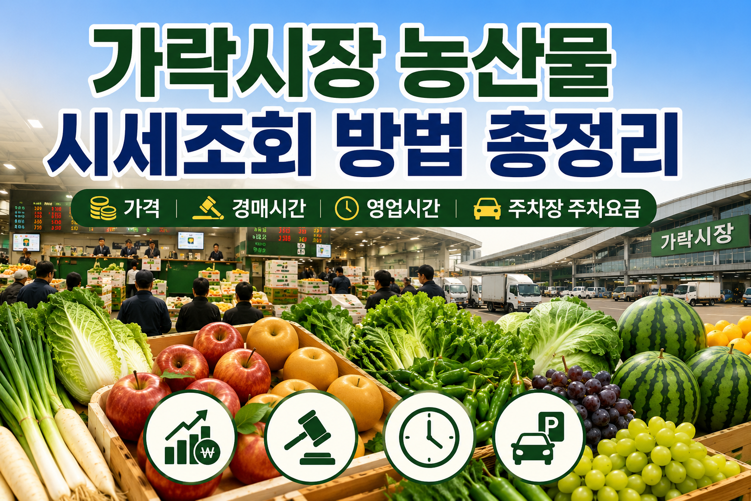 가락시장 농산물 시세조회 방법 총정리｜가격&middot;경매시간&middot;영업시간&middot;주차장 주차요금 관련 사진