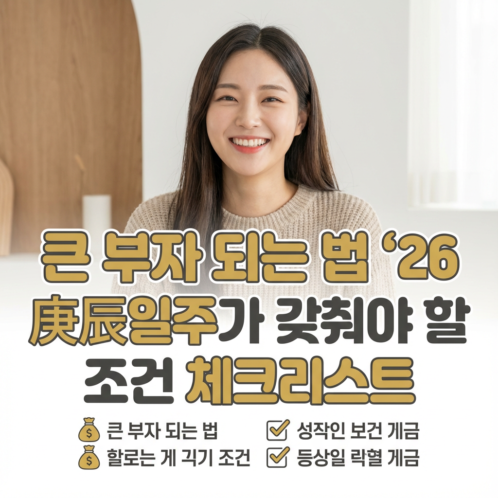 큰 부자 되는 법 &rsquo;26 ｜ 庚辰일주가 갖춰야 할 조건 체크리스트