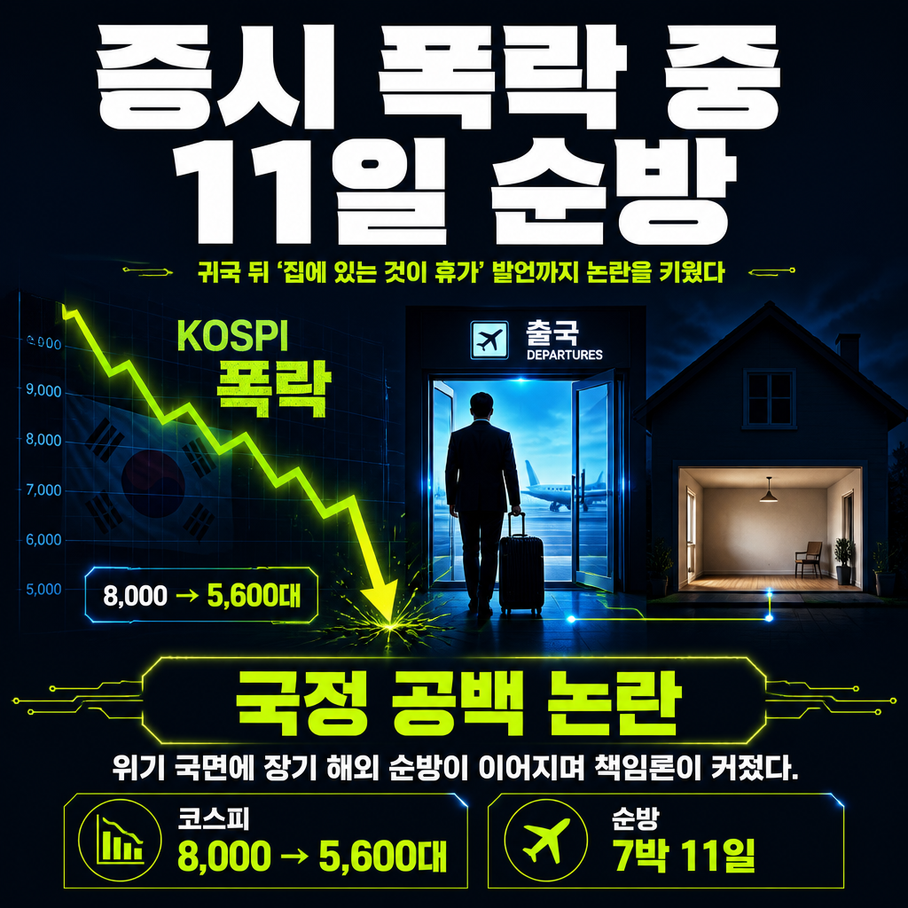 증시 폭락 중 11일 순방