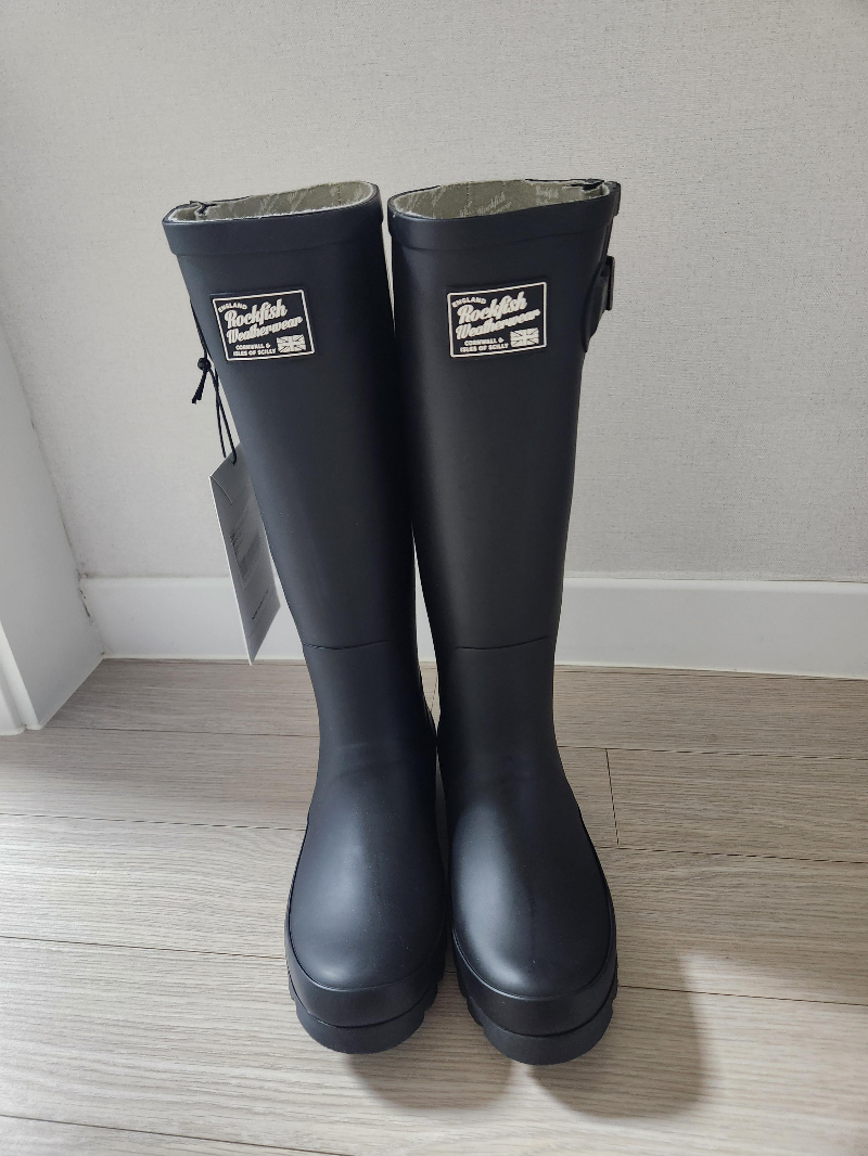 락피쉬 레인부츠 오리지널 레인부츠 롱 블랙