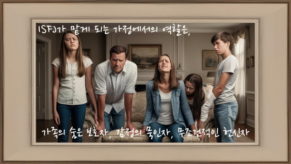 가족의 숨은 보호자, 감정의 묵임자, 무조건적인 헌신자에 관한 그림