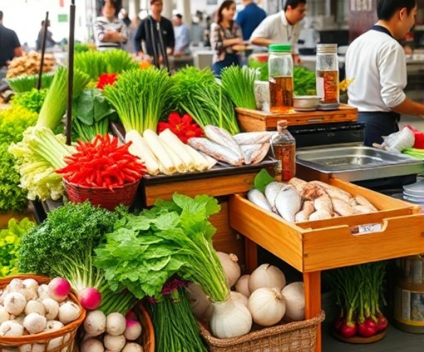 한국식 신선요리 특징 (장보기, 기본재료, 조리법)