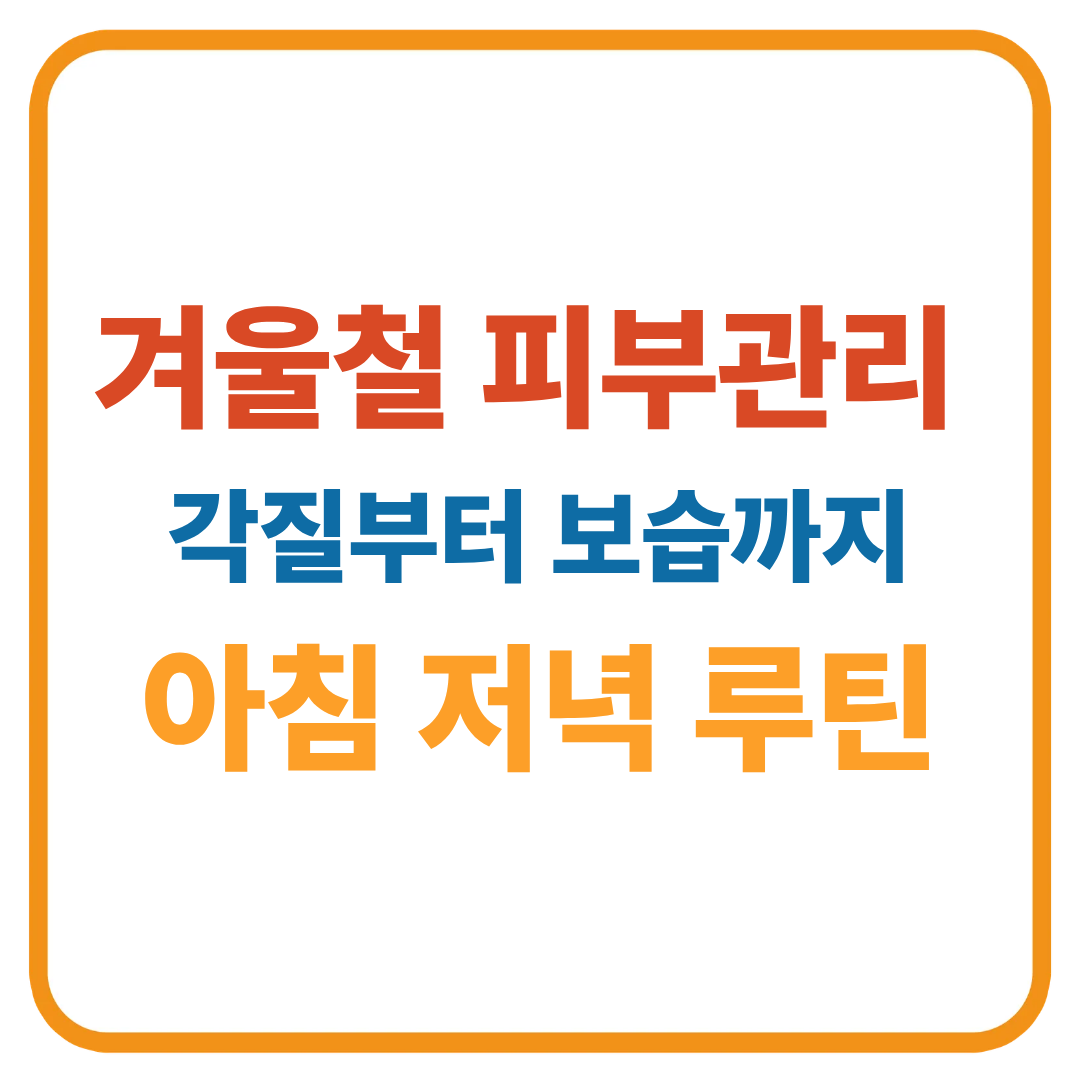겨울철 피부관리! 각질부터 보습까지~ 아침 저녁 루틴