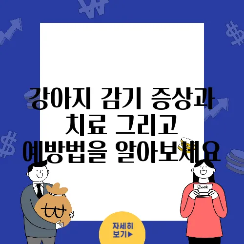 강아지 감기 증상과 치료 그리고 예방법을 알아보세요