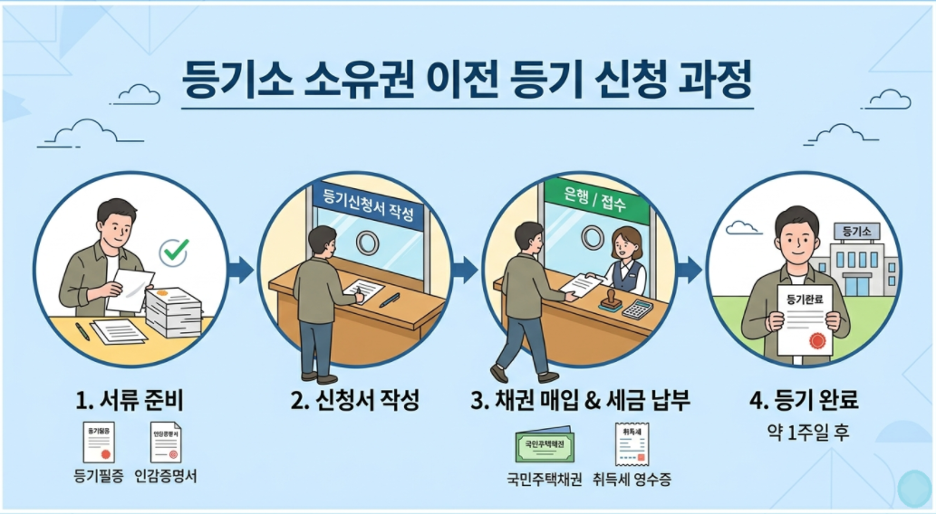 등기소 소유권 이전 등기 신청 과정