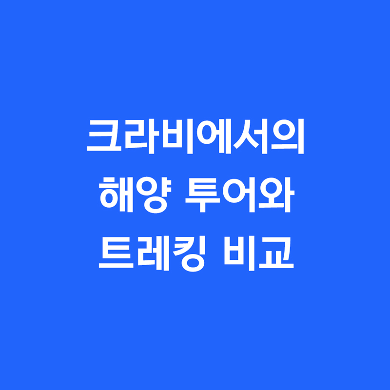 크라비에서의 해양 투어와 트레킹 비교