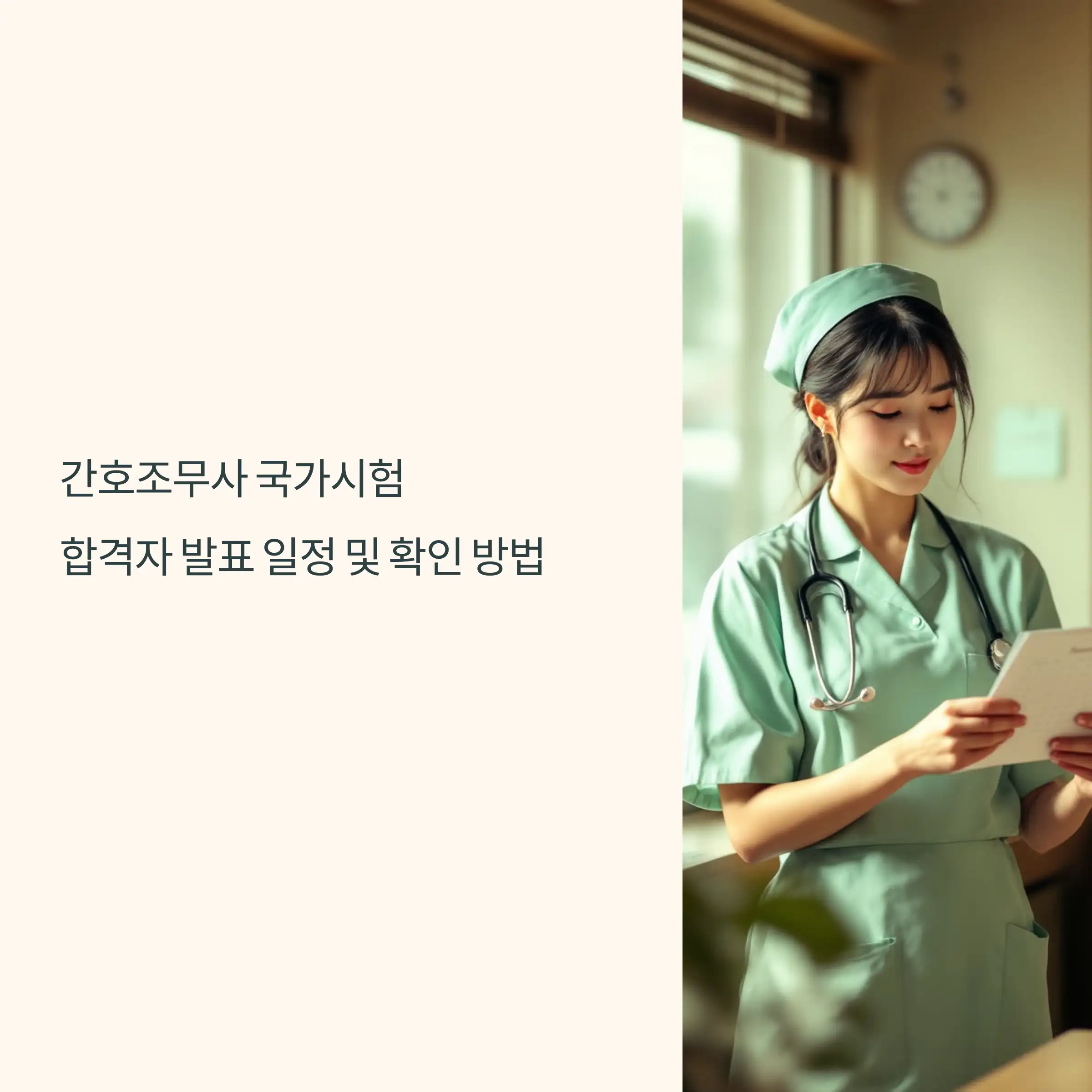 간호조무사 국가시험 합격자 발표 일정 및 확인 방법