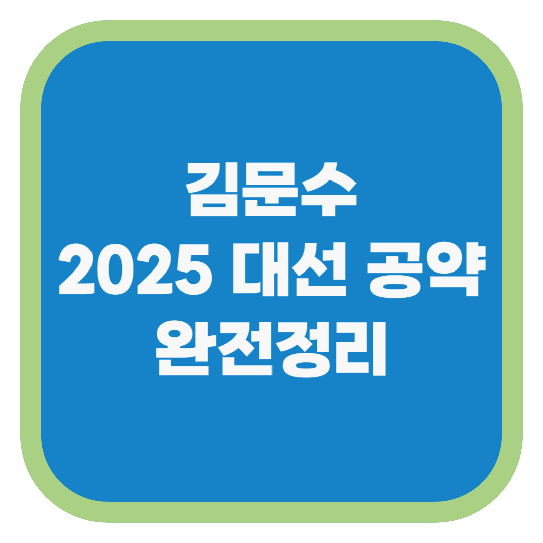 김문수 2025 대선 공약 완전정리