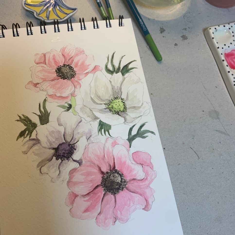 수채화-아네모네