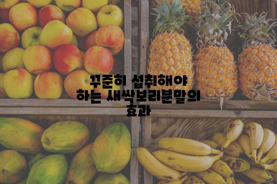 꾸준히 섭취해야 하는 새싹보리분말의 효과